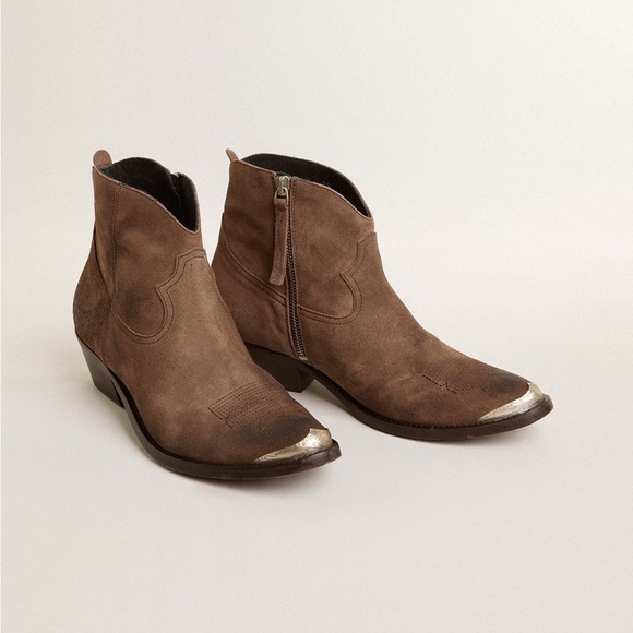 Golden Goose Young ankle boots in dark brown suede, Size 38 - Picture 1 of 16